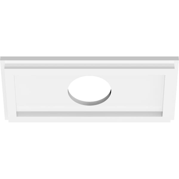 Rectangle Architectural Grade PVC Contemporary Ceiling Medallion, 12W X 6H X 3ID X 4C X 1P